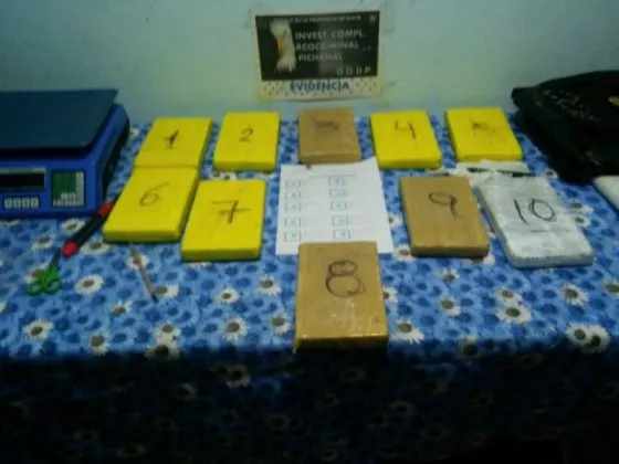 Incautaron más de 10 kilos de cocaína