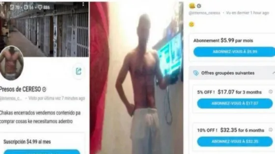 Presos venden fotos eróticas desde la cárcel