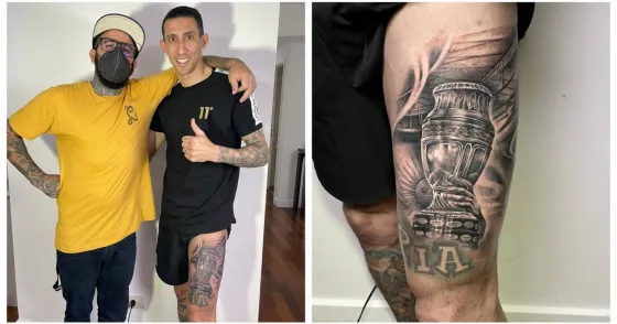¡Impresionante! Di María se tatuó la Copa América tras el título con la Selección Argentina