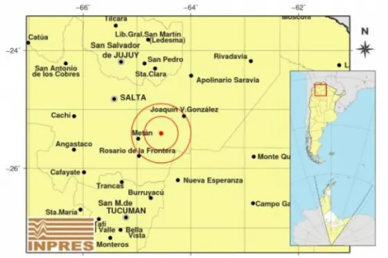 ¿Lo sentiste? Un temblor de 4.8 sacudió a Metán y Rosario de la Frontera