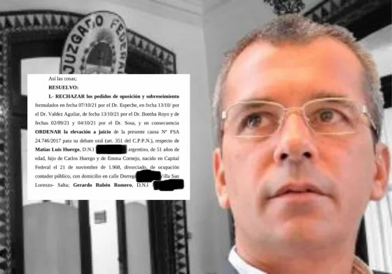 Finalmente, la causa Arcadio/Huergo se eleva a juicio