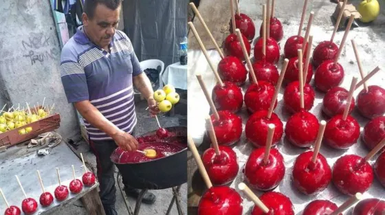 Indignante: Le encargaron 1500 manzanas a un vendedor callejero y luego le cancelaron el pedido