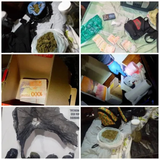 Cayó una banda delictiva con casi medio millón de pesos y 13 mil dosis de drogas