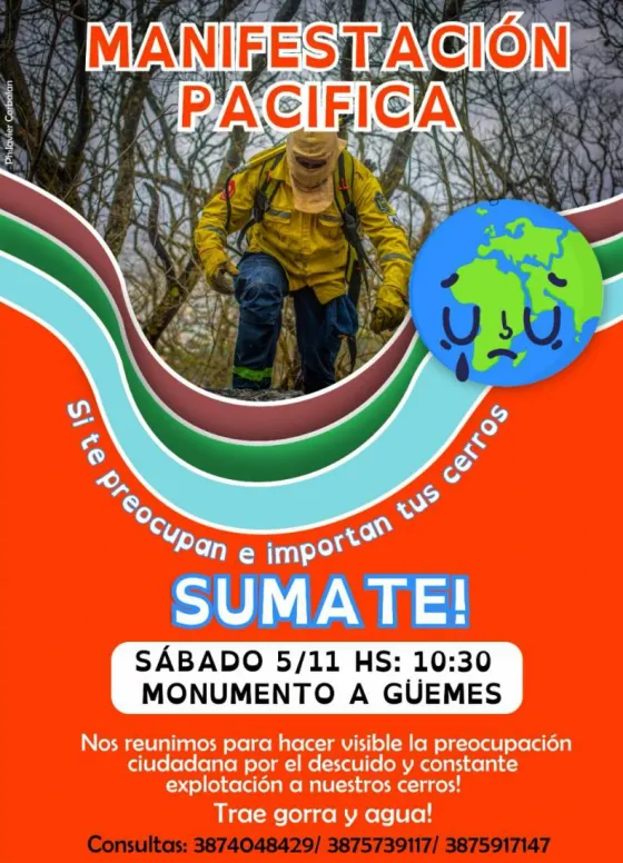 Salteños de movilizarán por los incendios en el Monumento a Güemes