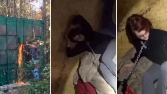 Increíble: recataron a una esclava sexual que estaba encadenada en un contenedor. Video