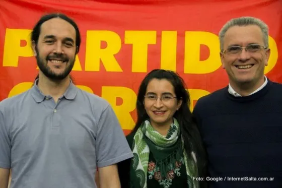 Pablo López, Gabriela Cerrano y Claudio Del Plá, dirigentes del PO en Salta