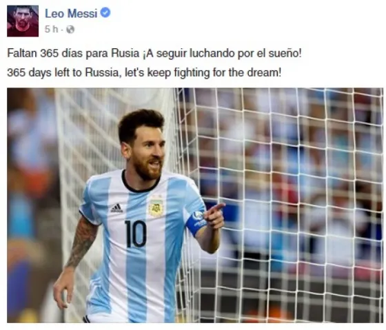 El mensaje de Messi a un año del mundial de Rusia