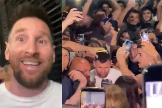 Lionel Messi fue a cenar a una parrilla en Palermo y una multitud lo esperó en la puerta
