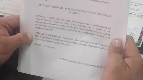 Salvador Mazza no tiene paz, otra vez destituyeron a un intendente