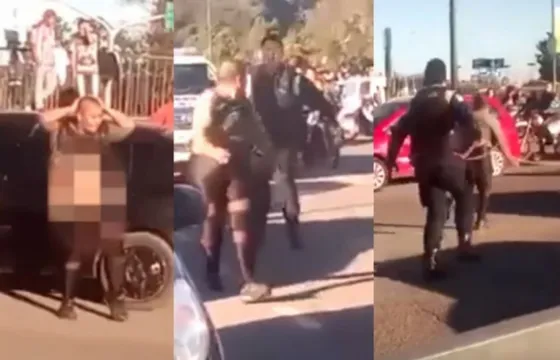 Un policía atacó con un látigo a una mujer con discapacidad mental. Mirá el video
