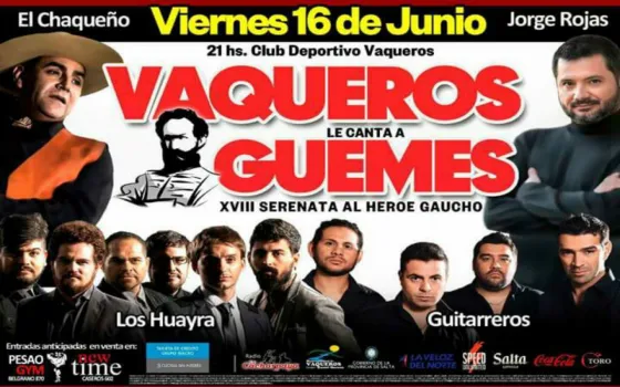 Vaqueros: Todo listo para la Serenata a Güemes