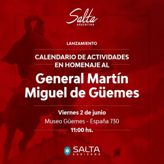 Presentarán mañana el Calendario Güemesiano 2023