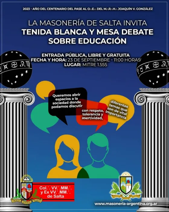 La Masonería de Salta debate sobre la educación