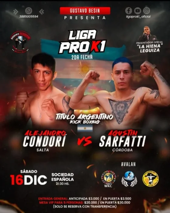 Kick Boxing: dos Salteños pelearán en Jujuy el 16 de diciembre