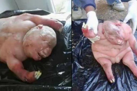 Una oveja dio a luz a una criatura que parece mitad humana