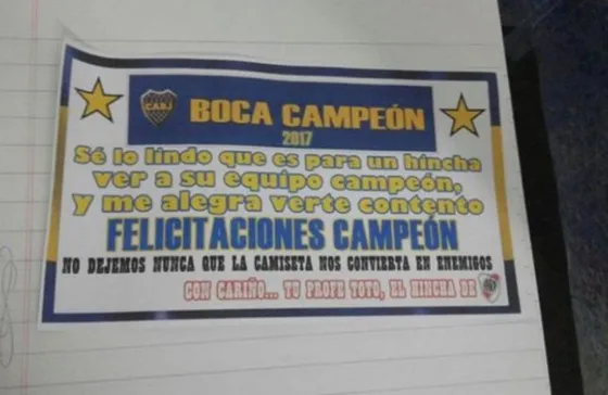 La nota de un docente hincha de River a sus alumnos bosteros