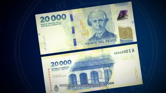 El billete de 20 mil pesos entró en circulación