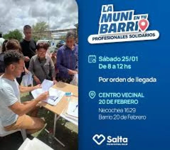 Este fin de semana "La Muni en tu barrio" atenderá en 20 de Febrero
