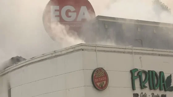 Impactante incendio en un supermercado a metros de la playa de Pinamar