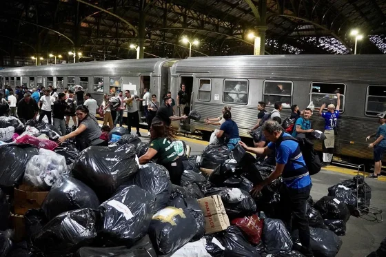 1200 toneladas de donaciones llegaron con el tren solidario a Bahía Blanca