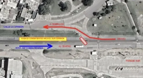 Atención: por obras, habrá desvíos en Av. Ex Combatientes de Malvinas