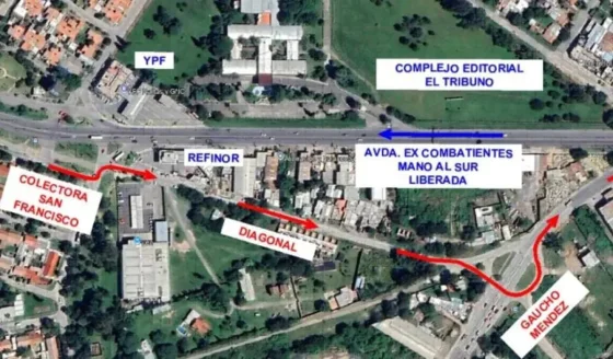 Habrá un desvío en Av. Ex Combatientes por el Plan Vial Zona Sur