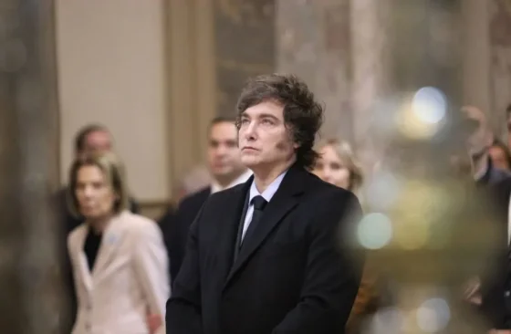 Javier Milei asistió al Tedeum sin la escarapela