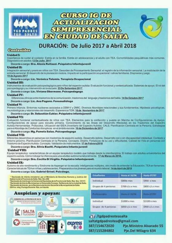 Se realizará en Salta la primera capacitación en TEA