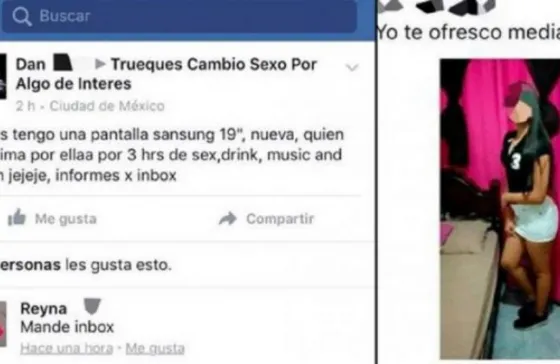 En grupos de Facebook, cambian productos electrónicos por sexo