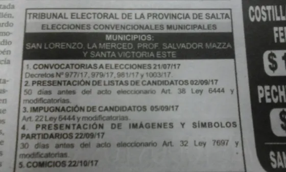 Conocé el cronograma para la elección de convencionales
