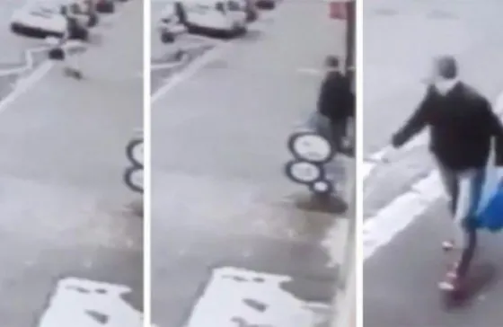 Por mirarle la cola a una mujer, le pasó lo peor. Video