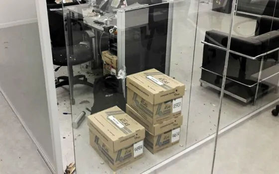 Foto de la oficina de INDRA tras la explosión