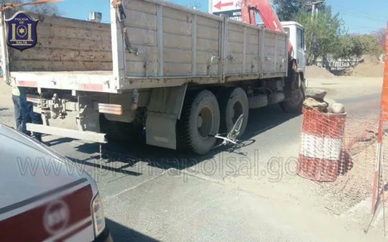 Ciclista chocó contra un camión