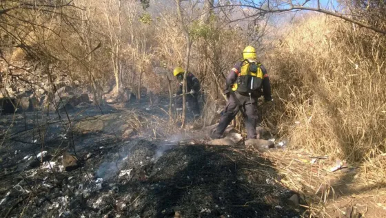 Por el calor de hoy hubo un principio de incendio en el Cerro San Bernardo