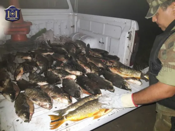 ¿No será mucho? Llevaban mas de 50 pescados en un auto