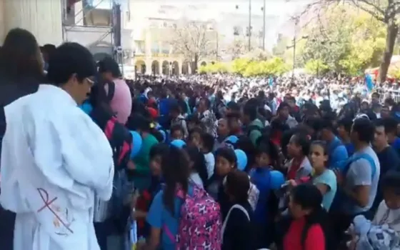 Así llegaron los peregrinos esta mañana. Video