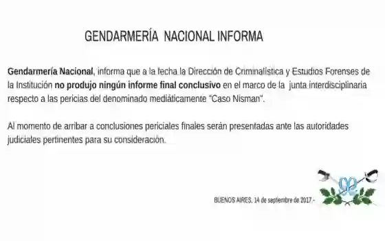 Caso Nisman: Gendarmería desmientió la difusión del resultado pericias