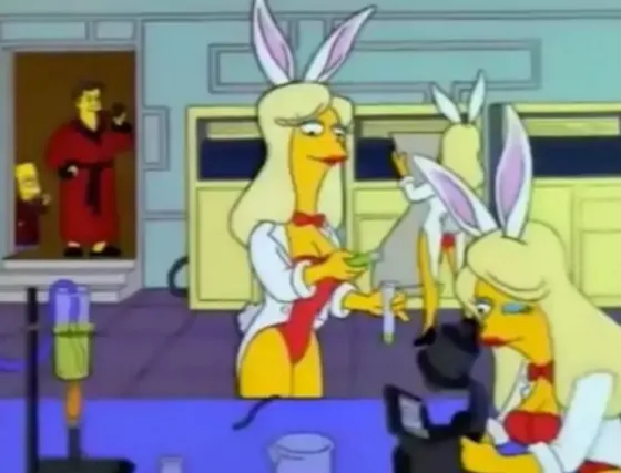 Los Simpson le rindieron homenaje al amor secreto de Hugh Hefner