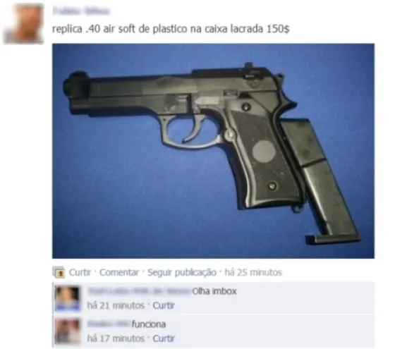 Secuestraron un arma que se ofrecía por Facebook
