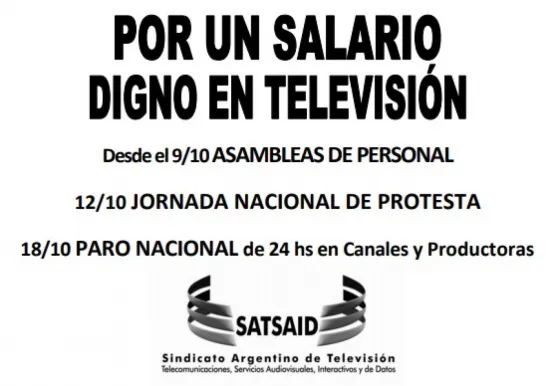 Empleados de televisión pararán por 24 horas