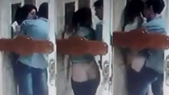 Tuvieron sexo en la puerta de un edificio y fueron escrachados. Video