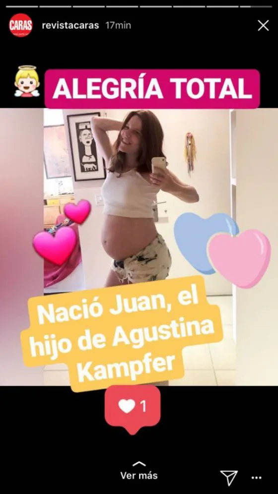 Nació el hijo de Agustina Kampfer