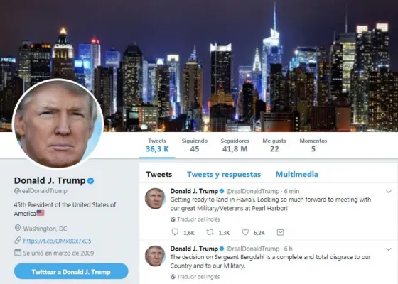 La cuenta de Trump desapareció por 11 minutos