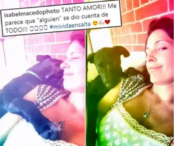 Isabel Macedo y la tierna reacción de su perra "Cacha" por su embarazo