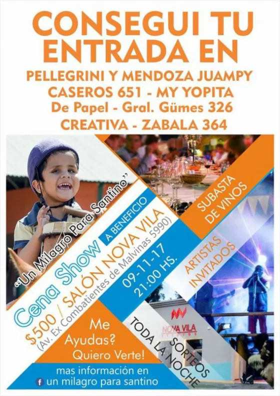 Cena show a beneficio de Santino