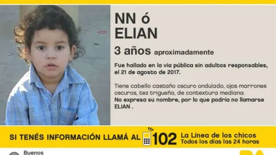 Buscan desesperadamente a la familia de un niño