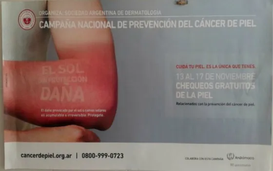 Esta semana se hará prevención de cáncer de piel