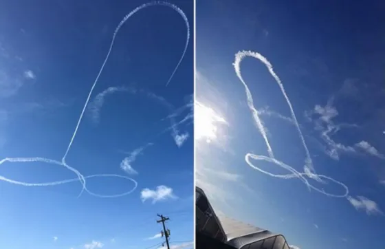 La Marina de Estados Unidos se disculpó  porque un piloto dibujó un pene en el cielo