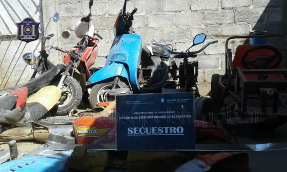 Desarticularon un desarmadero de motocicletas