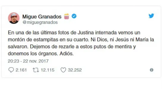 Sigue la polémica por el tuit de Migue Granados